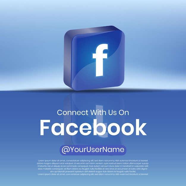 Conéctese con nosotros en Facebook ilustración vectorial facebook 3d logotipo brillante brillante banner de redes sociales