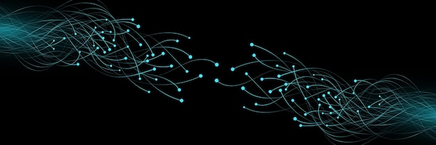 Los conectores neuronales abstractos analizan grandes datos en el ciberespacio Fondo tecnológico científico Red neuronal Diseño futurista moderno Vector