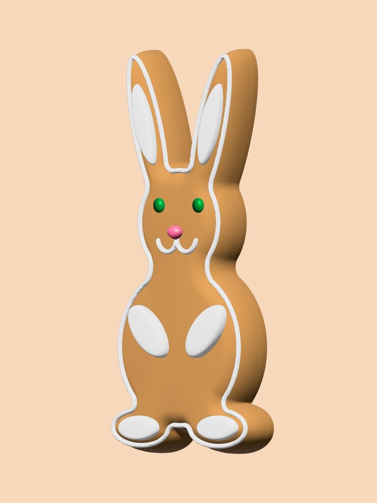 Vector conejito de pan de jengibre con glaseado blanco
