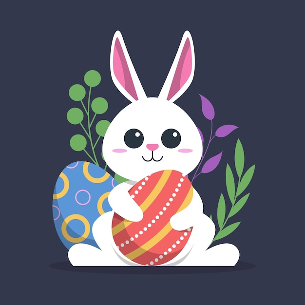 Conejito de Pascua con huevo