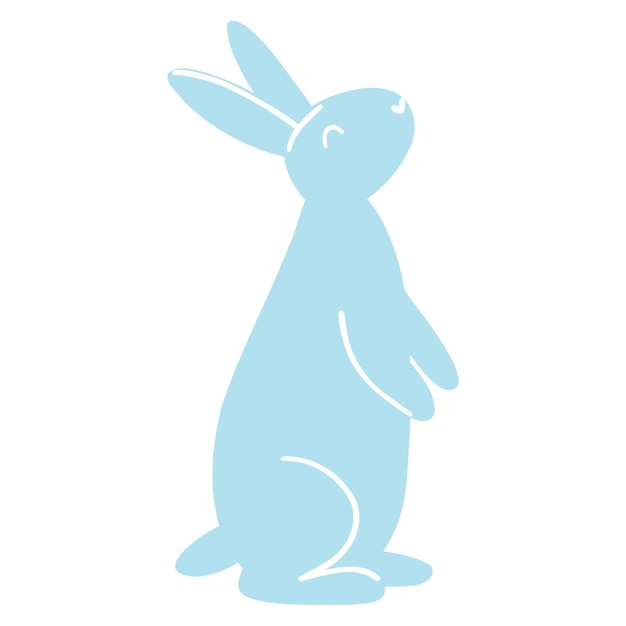 Conejito de pascua minimalista Ilustración vectorial de silueta de conejo animal de granja para diseño web de carteles de impresión de tarjetas