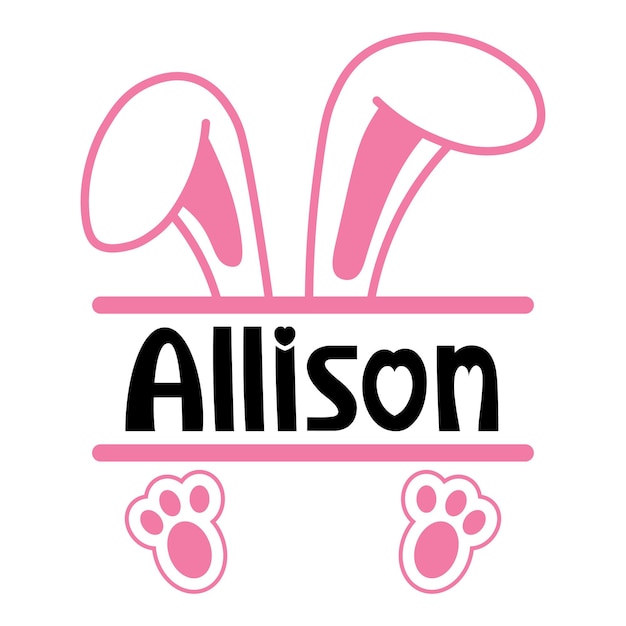 Un conejito rosa con la palabra allon.