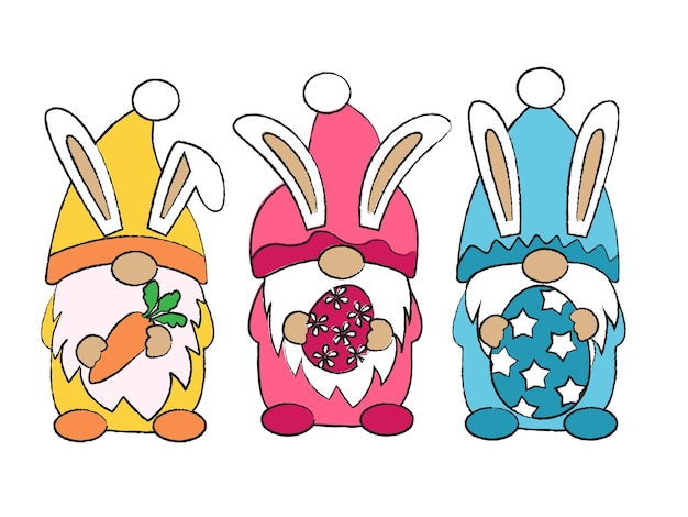 Conejitos de Pascua gnomos para gnomos de Pascua con orejas.