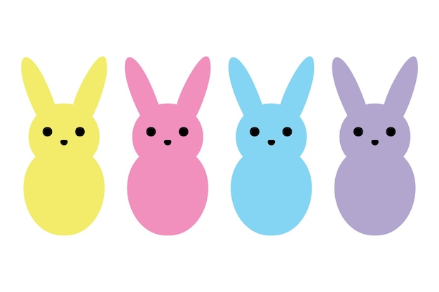 Vector conejitos de pascua peeps, conejitos de pascua clipart