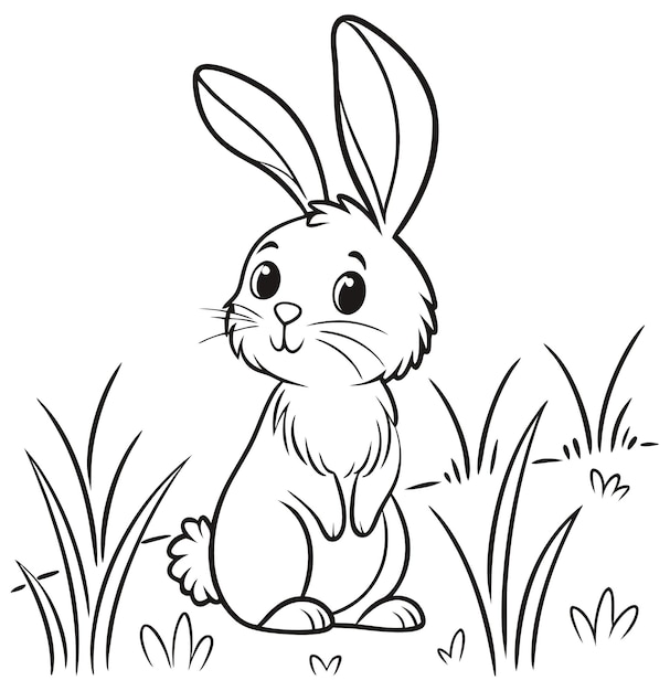 Un conejo adorable en un campo