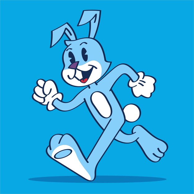 Conejo de agua corriendo Año Nuevo chino Dibujo a mano Personajes de dibujos animados Ilustración