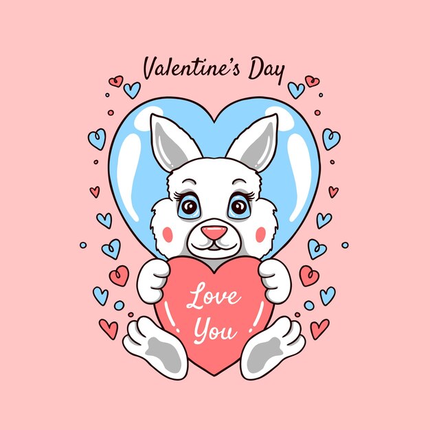 Conejo amor dia de san valentin
