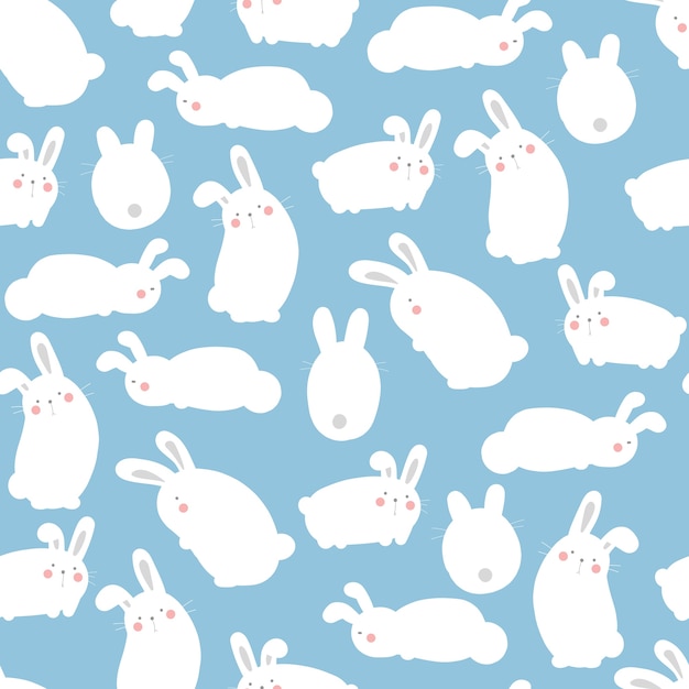 Conejo blanco patrón sin costuras