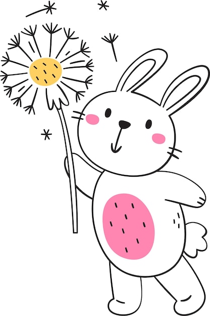Conejo con Dandelion Doodle