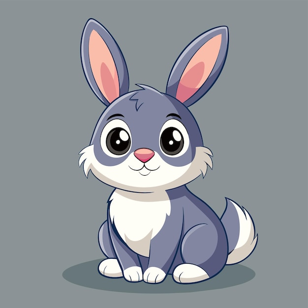 un conejo de dibujos animados con una cara blanca y un fondo negro