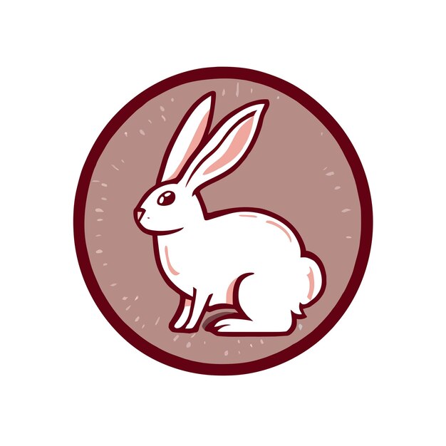 Conejo de dibujos animados lindo aislado sobre fondo blanco ilustración vectorial en estilo plano