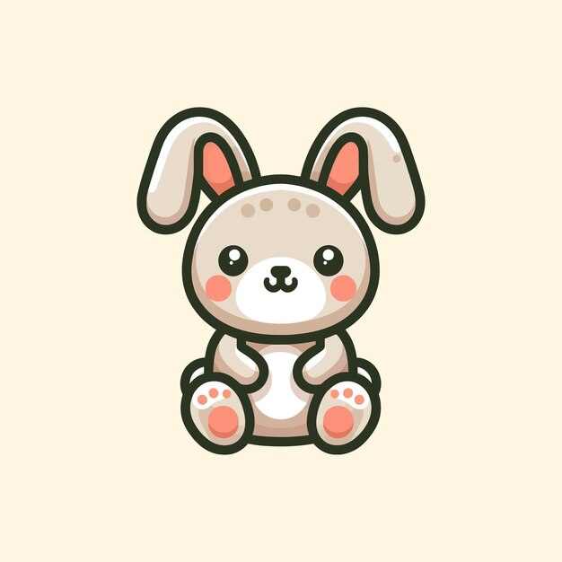 un conejo de dibujos animados con una nariz rosa y patas rosas y una nariz marrón