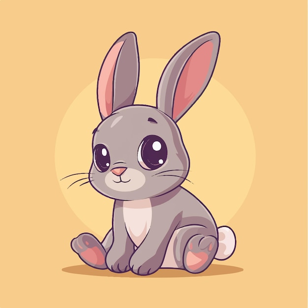 un conejo de dibujos animados con ojos y una cinta roja alrededor de la cara
