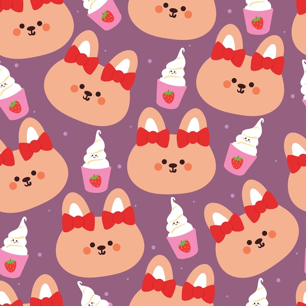 un conejo de dibujos animados con papel tapiz de animales de postre para niños