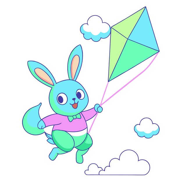un conejo de dibujos animados con un suéter rosa y un suéter rosado que dice conejo