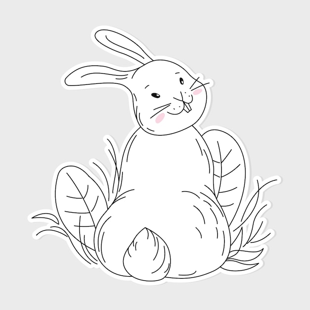 El conejo es un personaje lineal lindo.