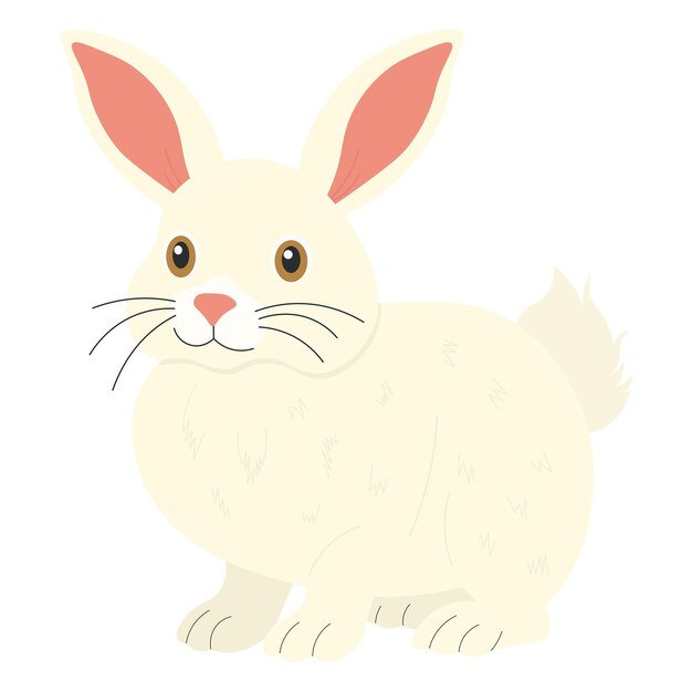 Conejo en estilo plano Ilustración vectorial de un animal en una granja