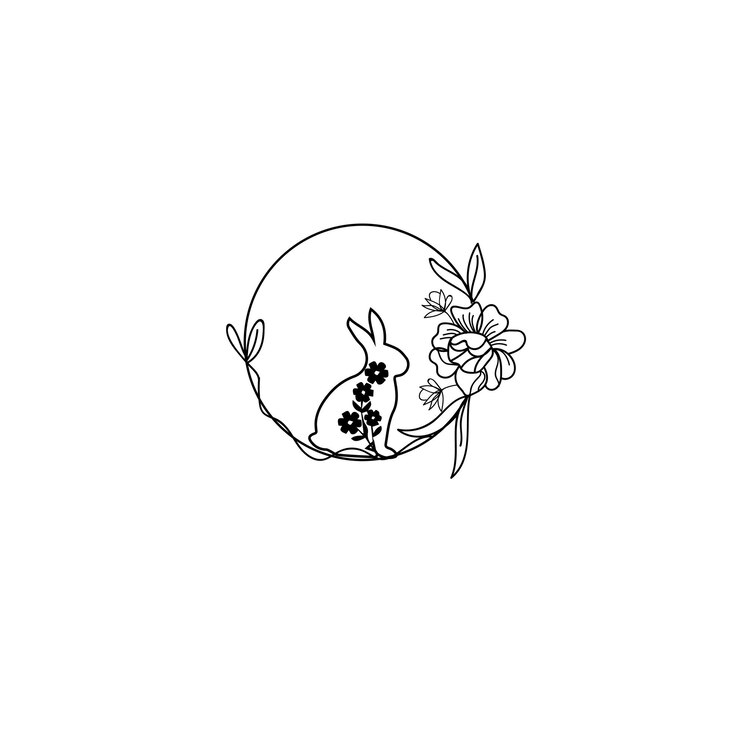Vector un conejo con una flor en él.