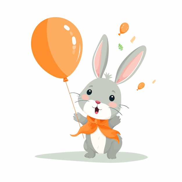 conejo con globo de zanahoria