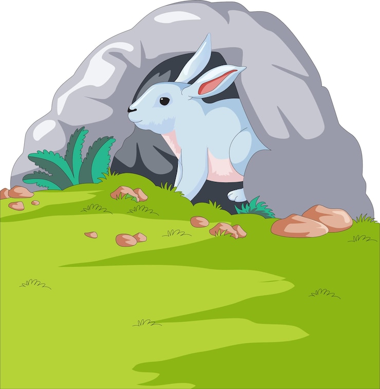 Vector conejo en una ilustración de vector den