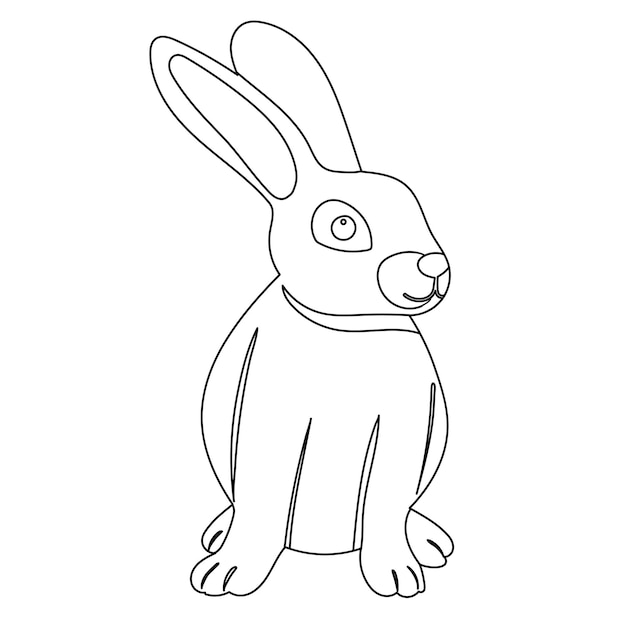 Conejo liebre boceto contorno icono vector aislado