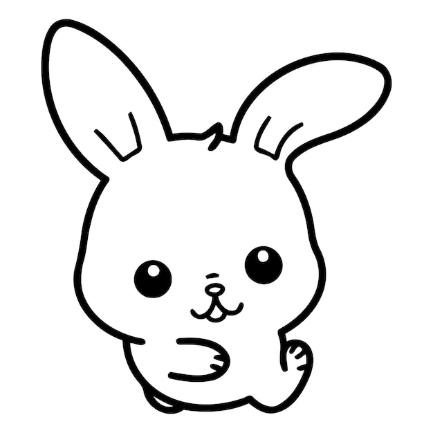 Un conejo lindo, un animal de dibujos animados, un diseño de ilustraciones vectoriales, un estilo gráfico de Doddle.