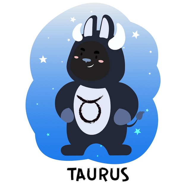 Conejo negro disfrazado de signo zodiacal - Tauro