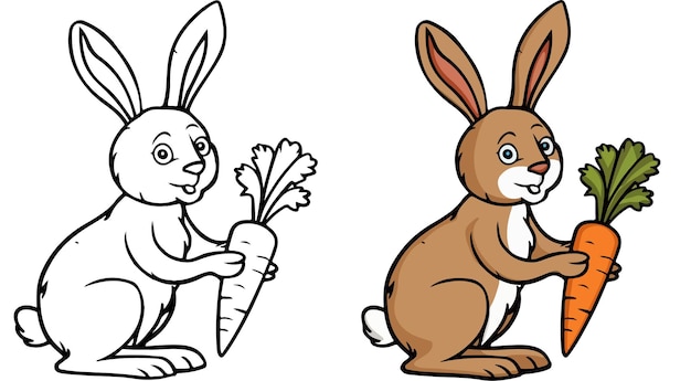 el conejo página de colorear ilustración iamge