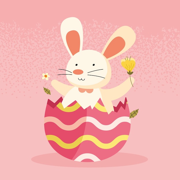 Conejo de Pascua en carácter de huevo.