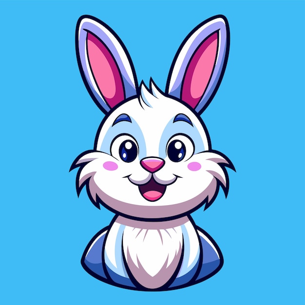 Conejo de Pascua conejo de Pascua dibujado a mano personaje de dibujos animados pegatina icono concepto ilustración aislada