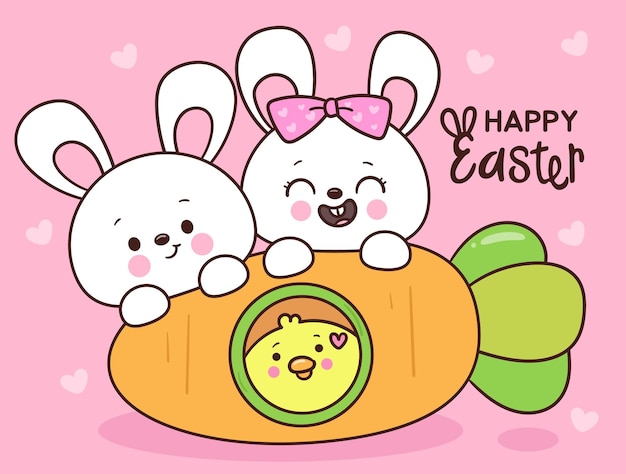 El conejo de Pascua es una pareja de animales de dibujos animados.