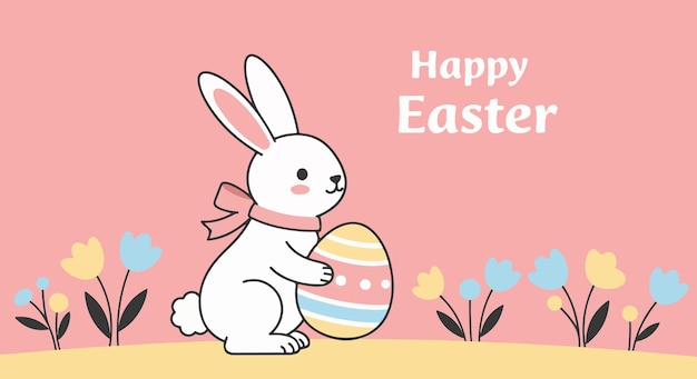 Conejo de pascua feliz
