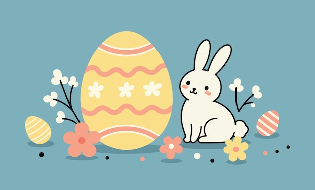 Conejo de pascua feliz