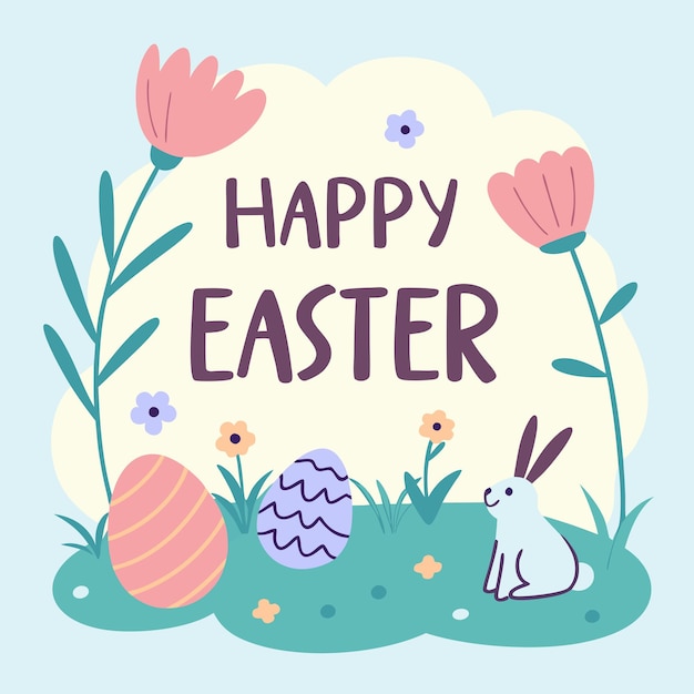 Conejo de pascua feliz