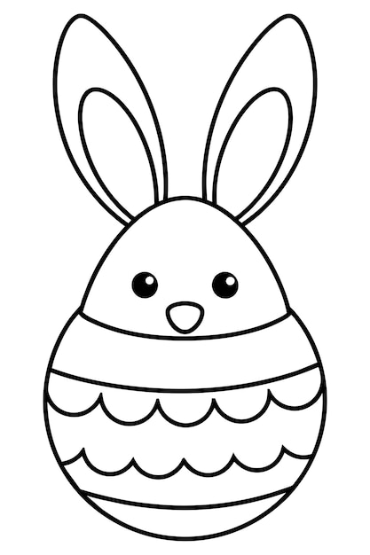 El conejo de Pascua y el huevo Página para colorear para niños y adultos