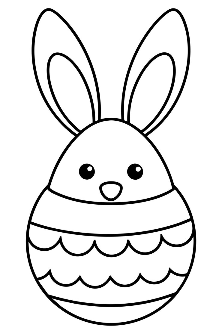 El conejo de Pascua y el huevo Página para colorear para niños y adultos