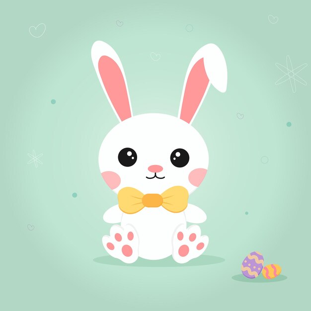 conejo de Pascua con huevos de Pascua