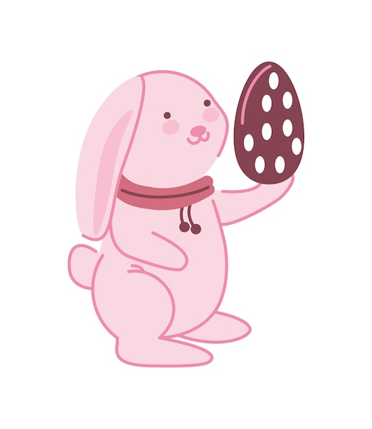 el conejo de Pascua y el icono del huevo aislados
