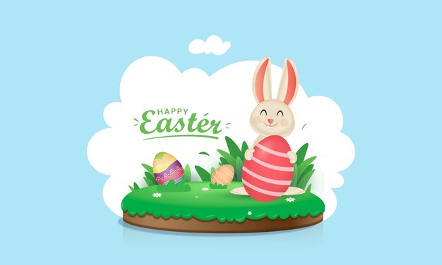 Conejo de Pascua ilustración vectorial