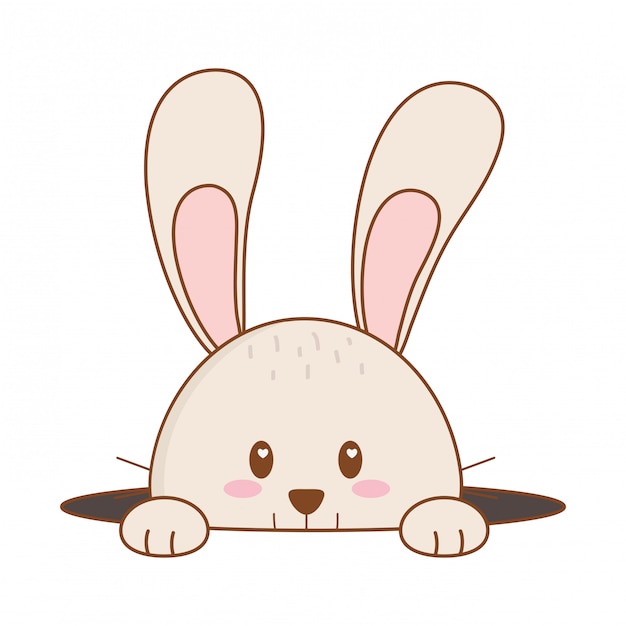 Conejo pequeño personaje de pascua