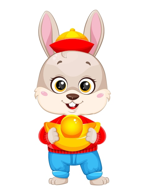 Vector conejo de personaje de dibujos animados lindo conejito