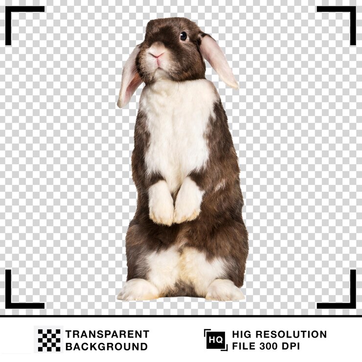 Vector conejo realista en un fondo blanco conejo en un fondo transparente