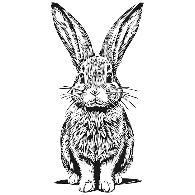 Conejo realista vector dibujado a mano ilustración animal liebre