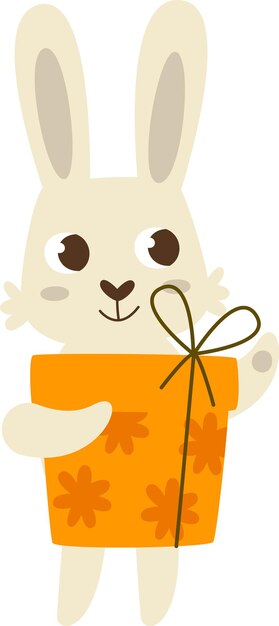 Conejo con regalo de cumpleaños