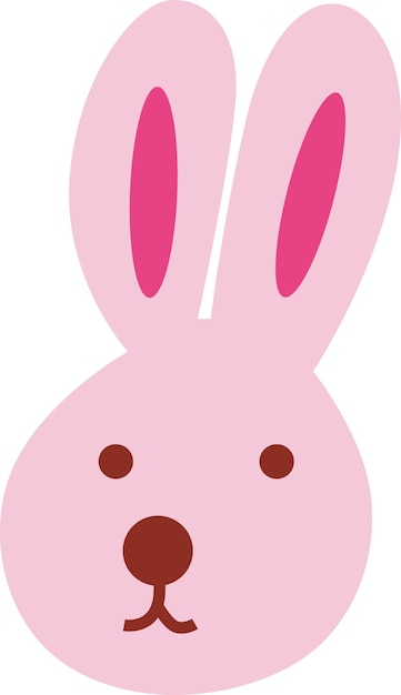 un conejo rosa con una cara rosa y ojos marrones