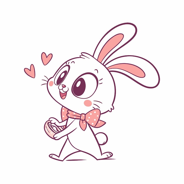 el conejo sonríe vector kawaii