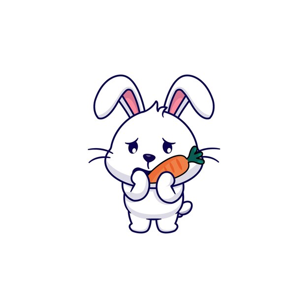 conejo vector lindo con vacaciones de zanahorias