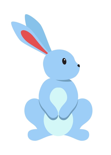 Conejo vectorial plano aislado sobre fondo blanco