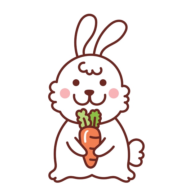 Vector conejo con zanahoria