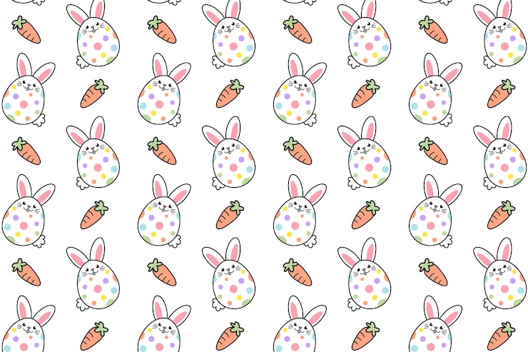 Vector conejos de pascua lindos patrones sin fisuras